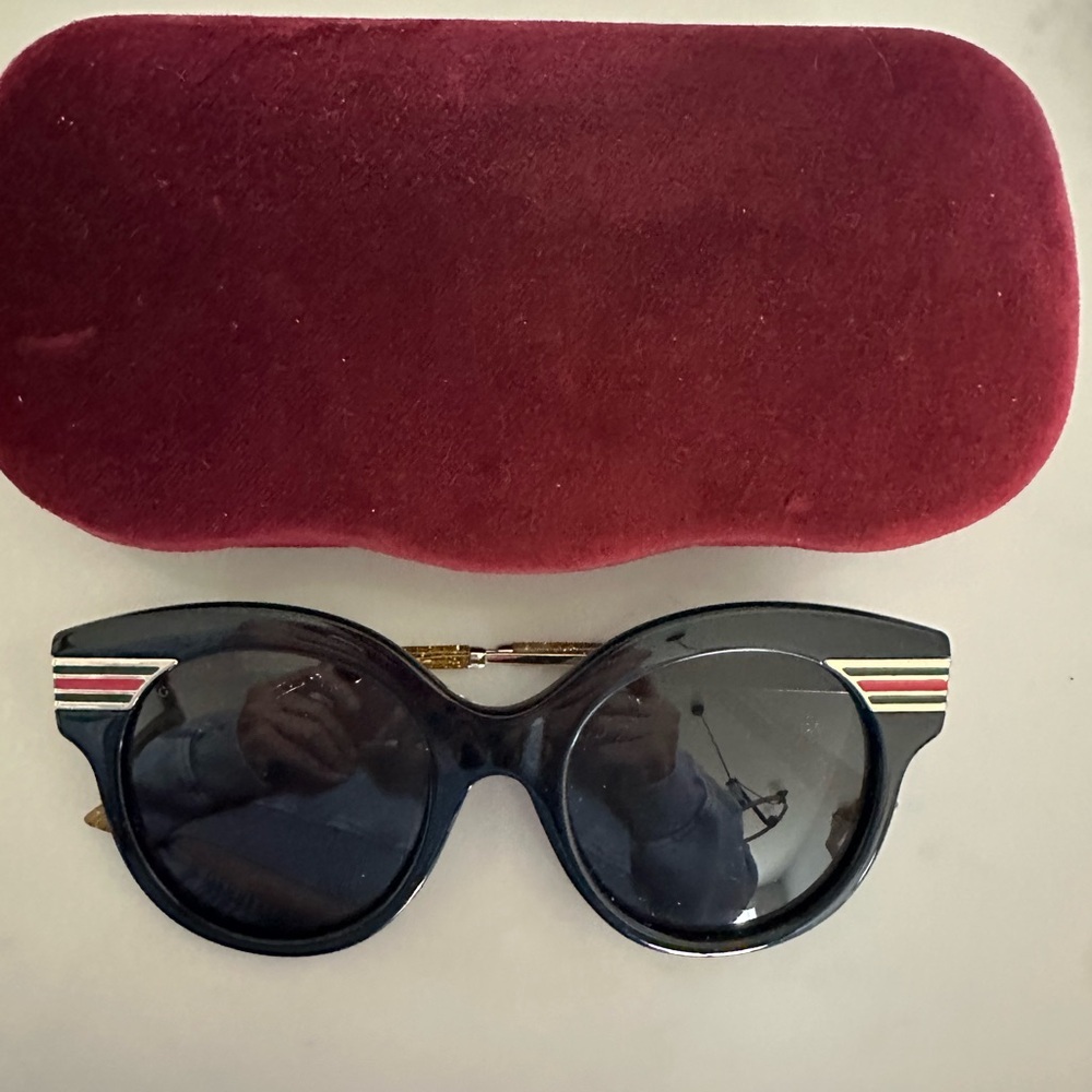 Black Sunglasses with Red Case